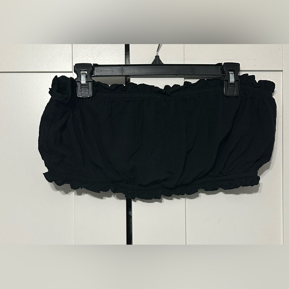 Black Cropped Tube Bralette